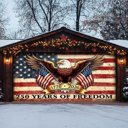 Lorva Garage Door Banner Decoration 250 Years Of Freedom