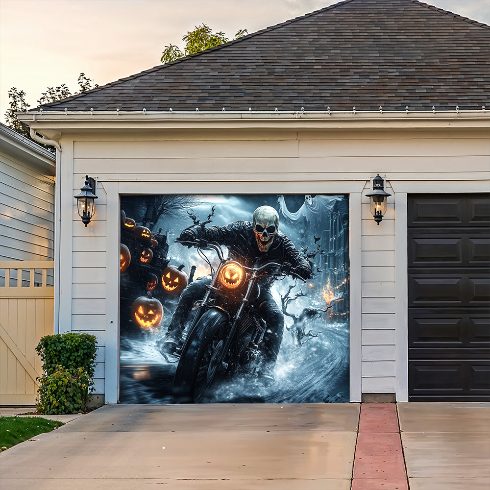 Lorva Halloween Garage Door Banner Decoration Nightmare Highway