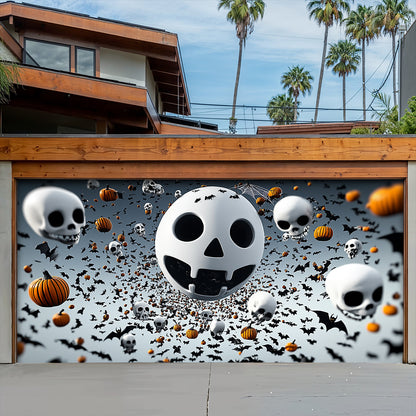 Lorva Halloween Garage Door Banner Decoration Spooky Skull Frenzy