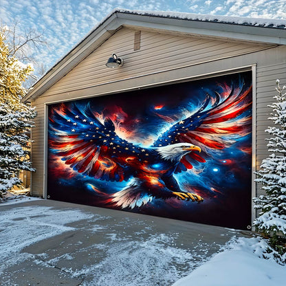 Lorva Patriotic Garage Door Banner Decoration Majestic Eagle