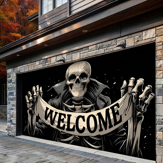 Lorva Halloween Garage Door Banner Decoration Skeleton Welcome