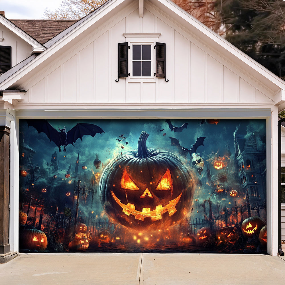 Lorva Halloween Garage Door Banner Decoration The Dark Pumpkin Kingdom