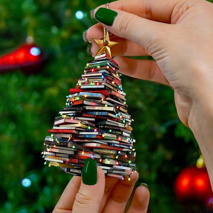 Lorva Reading Acrylic Ornament Bookmas Tree