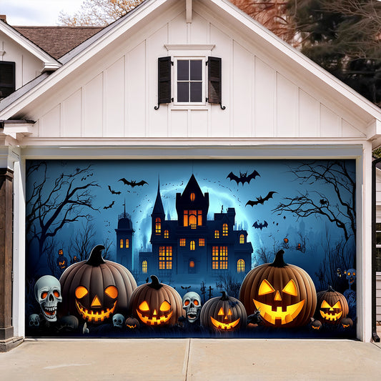 Lorva Halloween Garage Door Banner Decoration The Haunted Pumpkin House