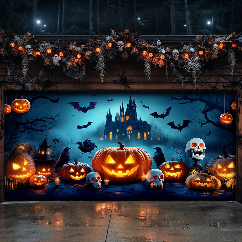 Lorva Halloween Garage Door Banner Decoration Happy Halloween