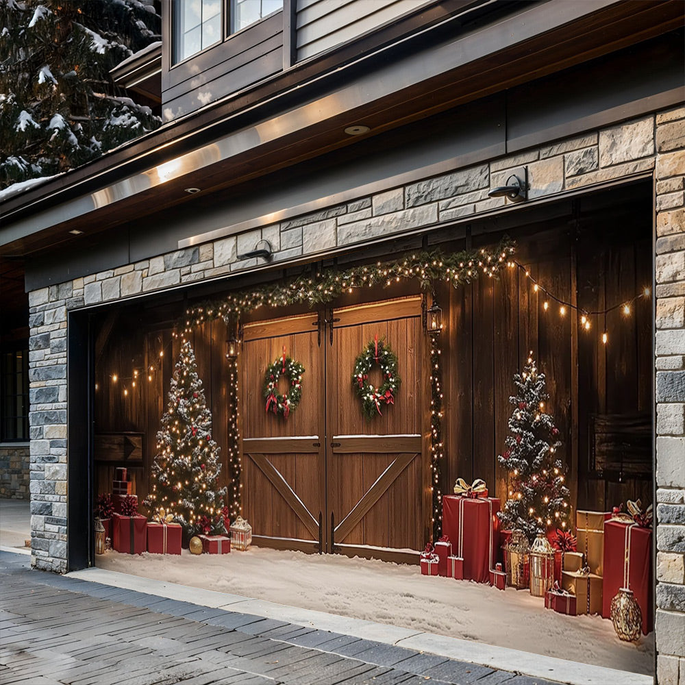 Lorva Christmas Garage Door Banner Decoration Christmas Themed Barn Door