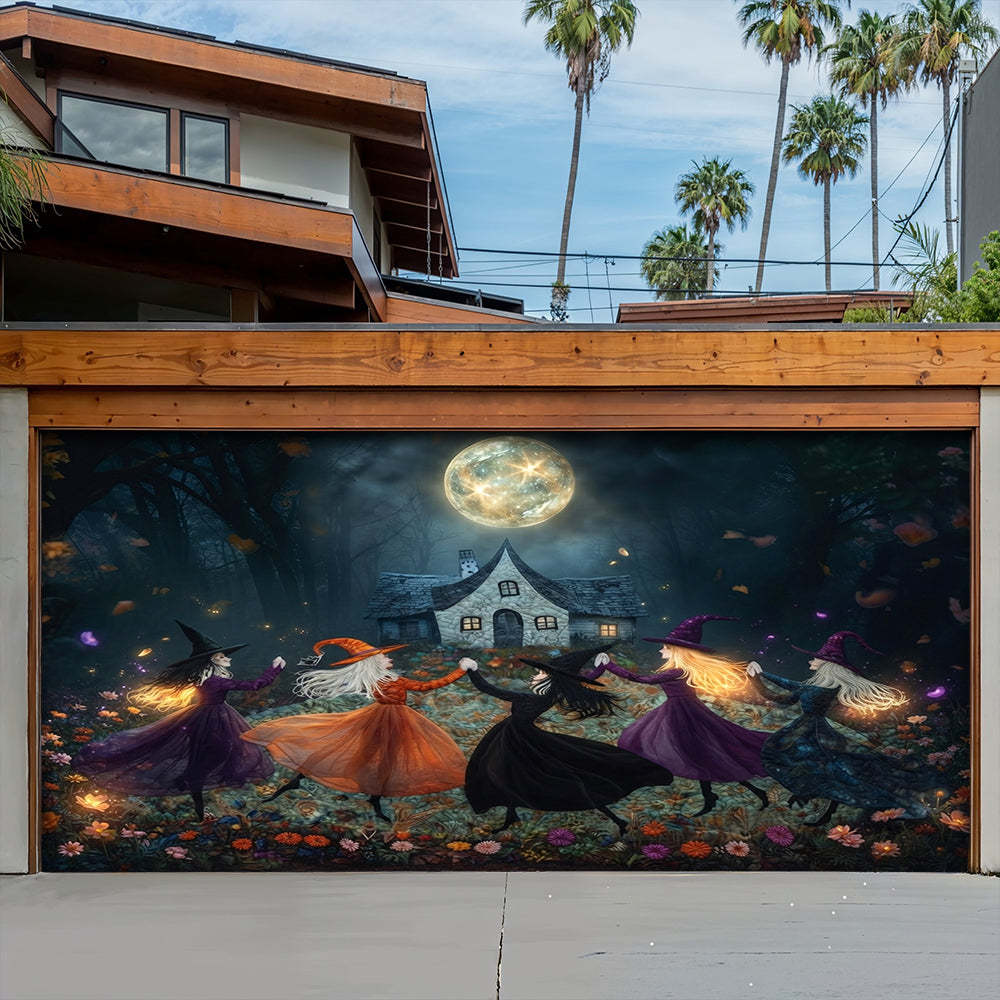 Lorva Witch Garage Door Banner Decoration Beautiful Witchy Woman