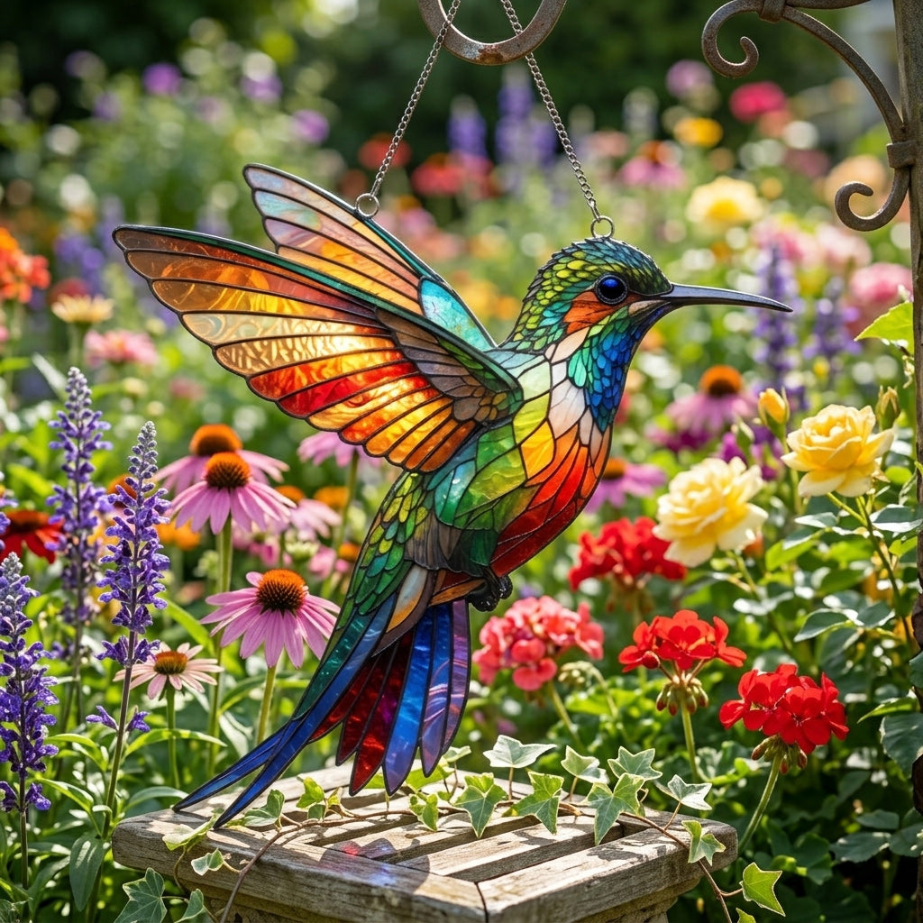 Lorva Hummingbird Suncatcher Vibrant Hummingbird