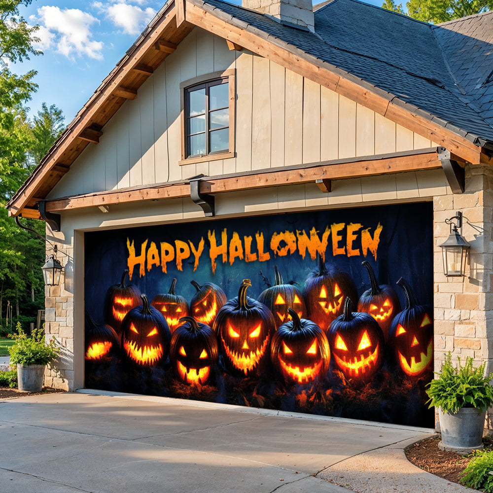 Lorva Halloween Garage Door Banner Decoration Nightmare Pumpkins Monster