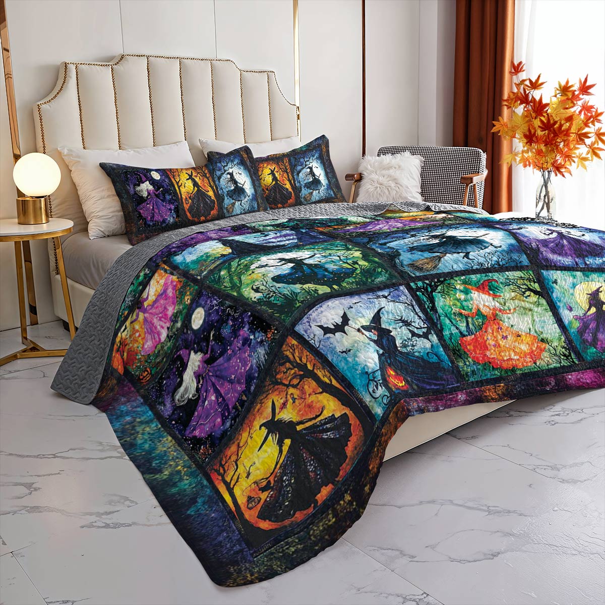 Witch Lorva All Season Quilt 3-Piece Set Moonlit Witches