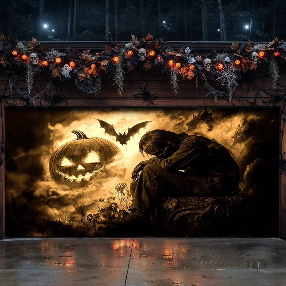 Lorva Halloween Garage Door Banner Decoration Pumpkin Nightmare Halloween