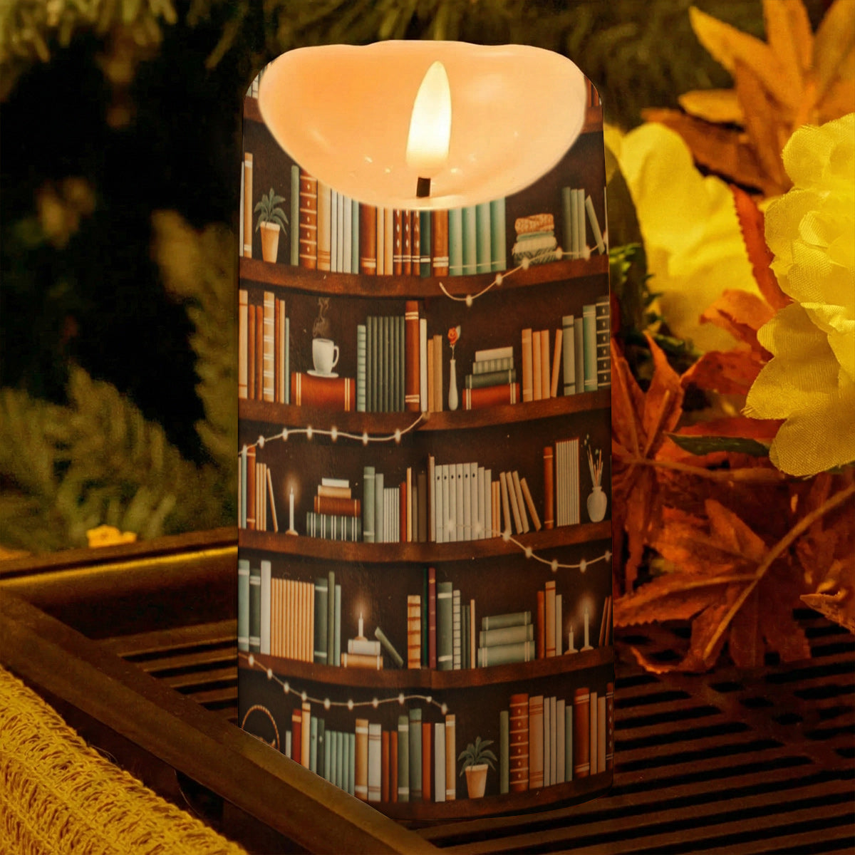Lorva Reading LED Candle Cozy Bookshelf