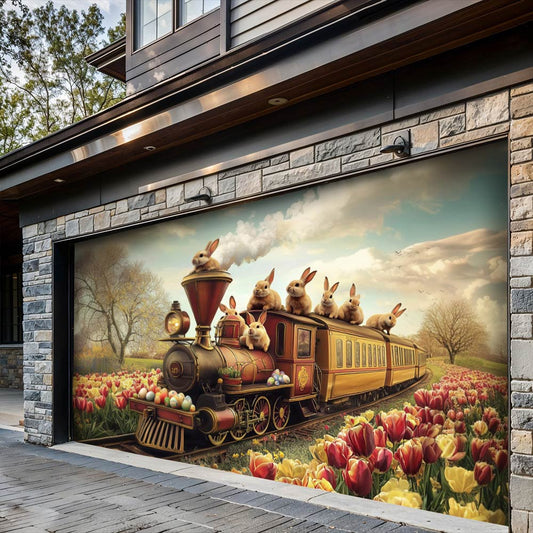 Lorva Easter Garage Door Banner Decoration Golden Spring Express