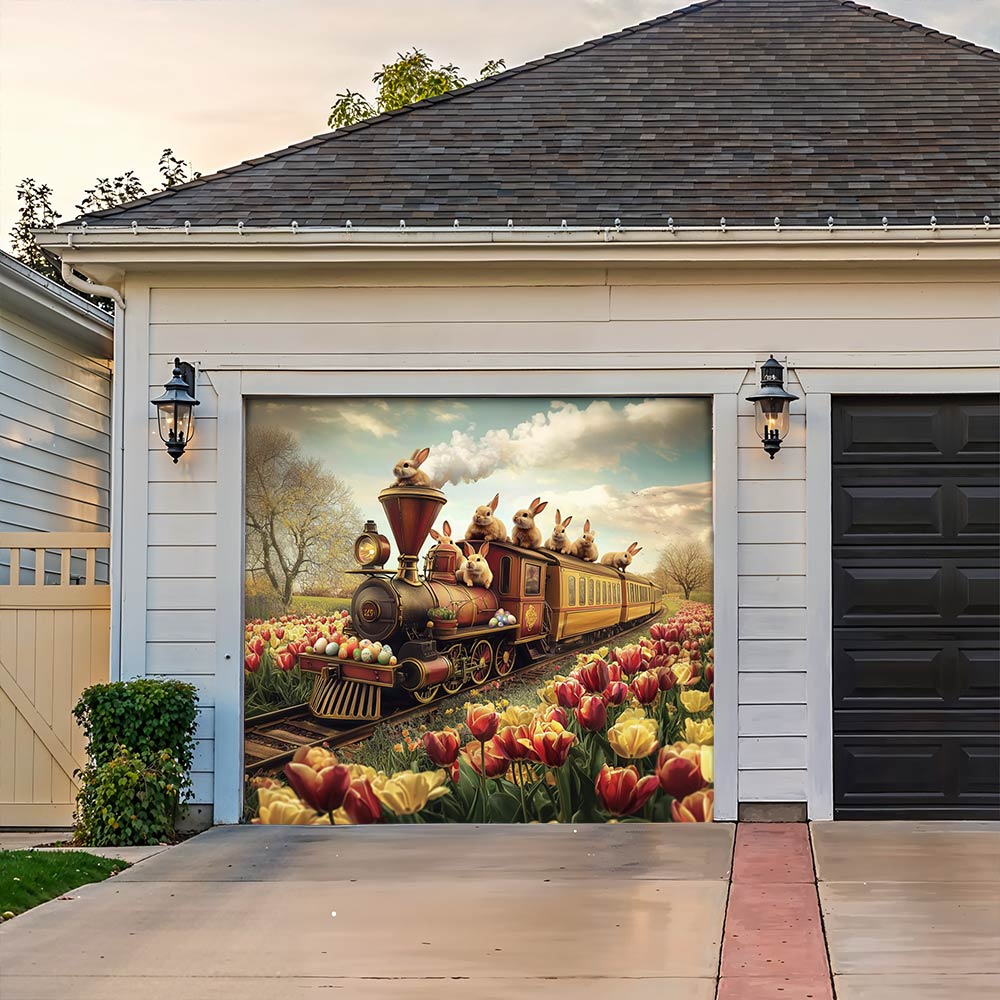 Lorva Easter Garage Door Banner Decoration Golden Spring Express