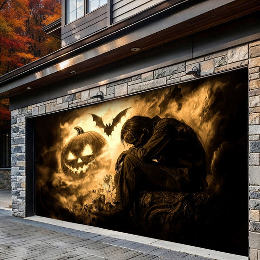 Lorva Halloween Garage Door Banner Decoration Pumpkin Nightmare Halloween