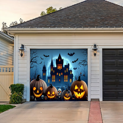 Lorva Halloween Garage Door Banner Decoration The Haunted Pumpkin House