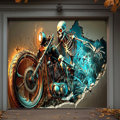 Lorva Halloween Garage Door Banner Decoration The Grim Biker