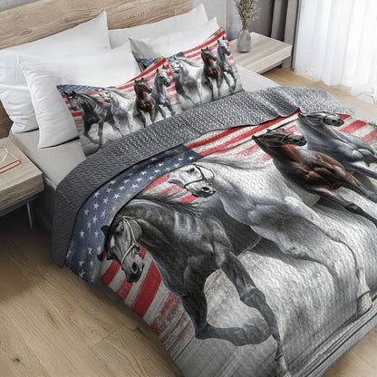 Lorva Horse All Season Quilt 3-Piece Set Strength Horses