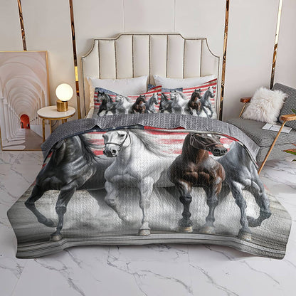 Lorva Horse All Season Quilt 3-Piece Set Strength Horses