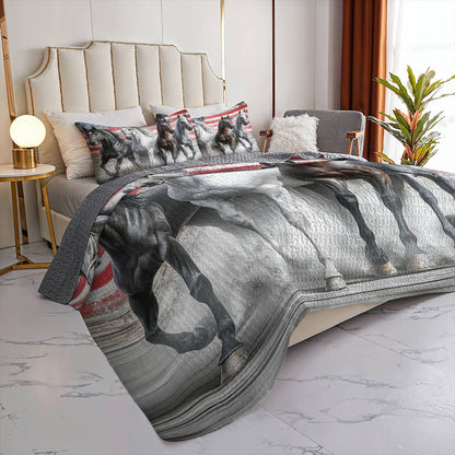 Lorva Horse All Season Quilt 3-Piece Set Strength Horses