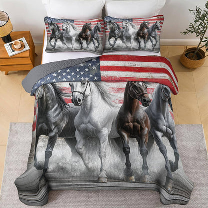 Lorva Horse All Season Quilt 3-Piece Set Strength Horses