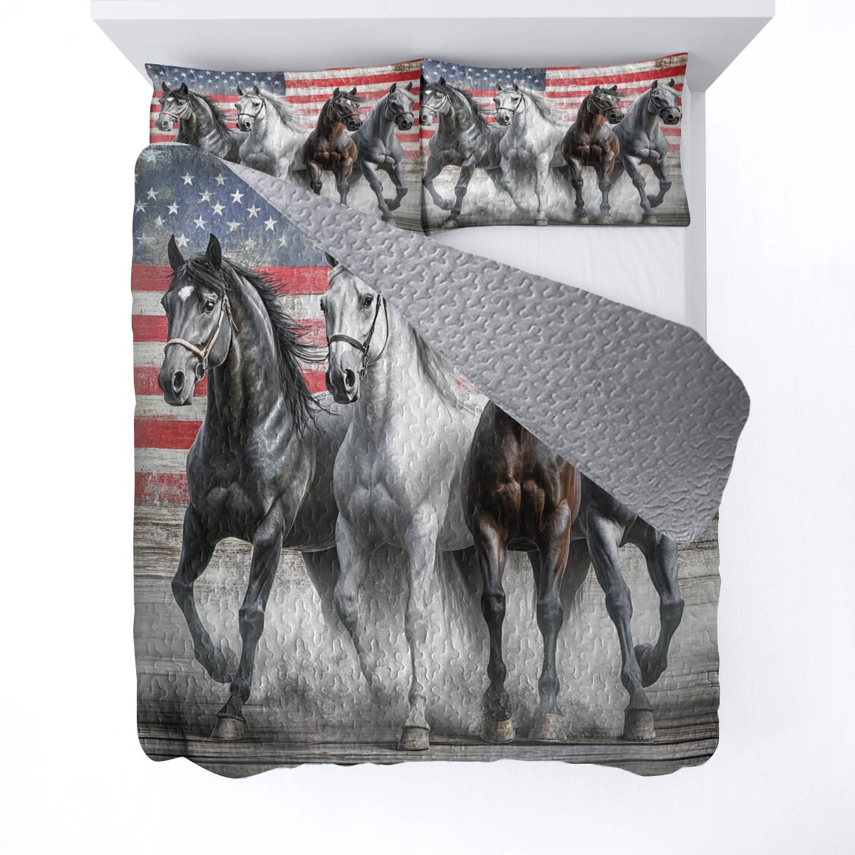 Lorva Horse All Season Quilt 3-Piece Set Strength Horses