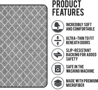 Lorva Ultra-Thin Non Skid Floor Mat, Kitchen Rugs Matching Design Charming Floral Cats