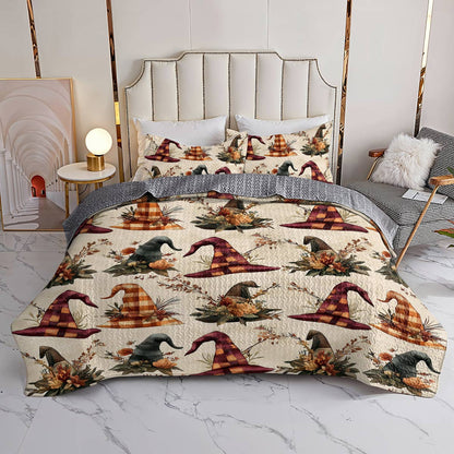 Witch Lorva All Season Quilt 3-Piece Set Floral Witch Hats