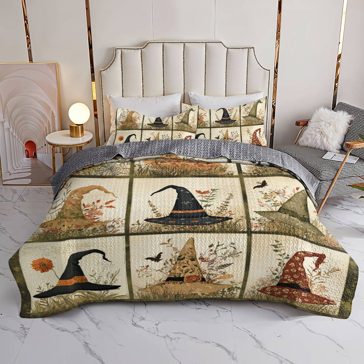 Witch Lorva All Season Quilt 3-Piece Set Garden Witch Hats