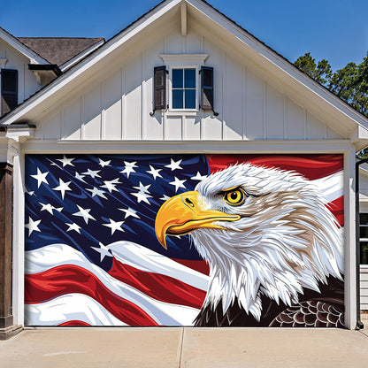 Lorva Patriotic Garage Door Banner Decoration Eagle of Freedom The Spirit of America