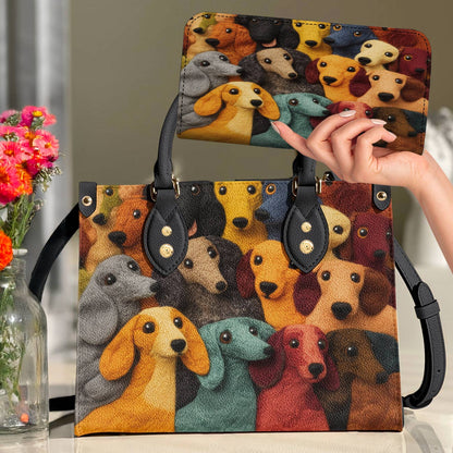 Lorva Leather Bag Dachshund Kaleidoscope