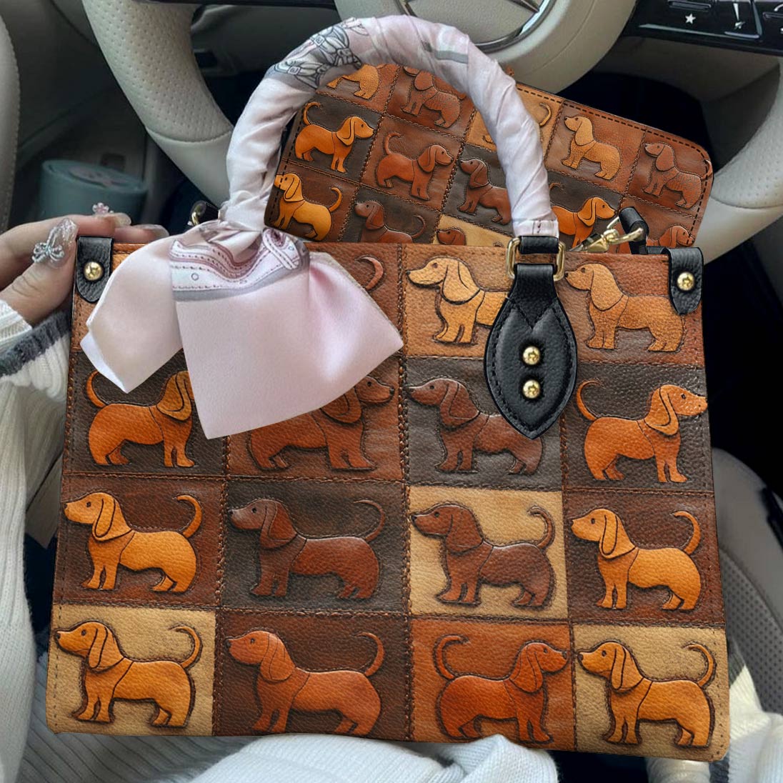 Lorva Dachshund Leather Bag Piece Of Love