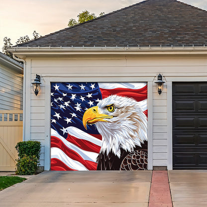 Lorva Patriotic Garage Door Banner Decoration Eagle of Freedom The Spirit of America
