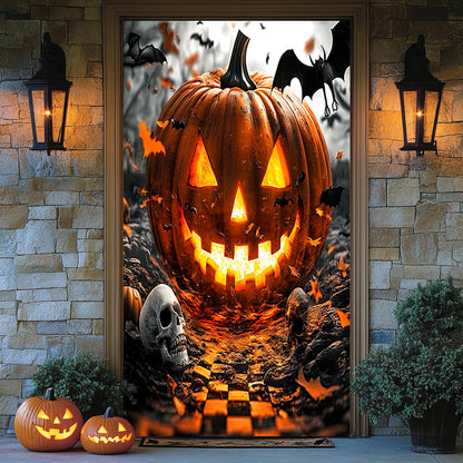 Lorva Halloween Door Cover Grinning Jack Halloween