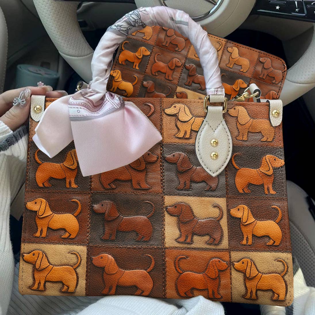 Lorva Dachshund Leather Bag Piece Of Love