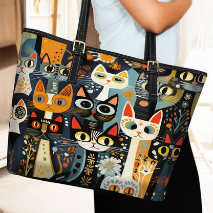 Lorva Leather Tote Bag Curious Folk Cats