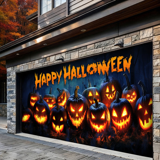 Lorva Halloween Garage Door Banner Decoration Nightmare Pumpkins Monster