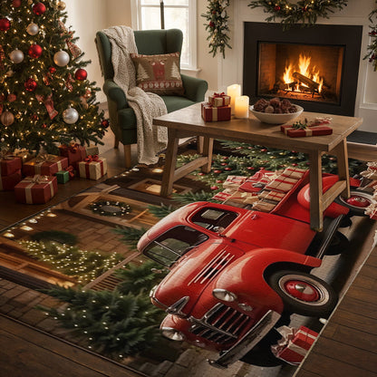 Lorva Christmas Area Rug Truck Delight