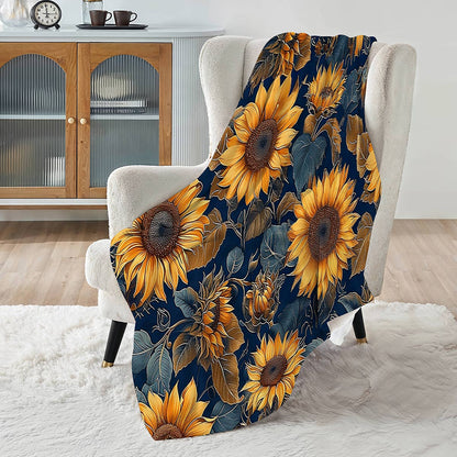 Lorva Fleece Blanket Rustic Sunflower