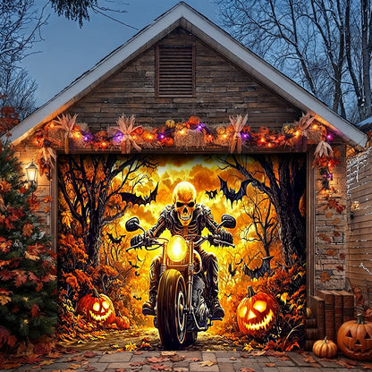 Lorva Halloween Garage Door Banner Decoration Born To Ride Built For Halloween