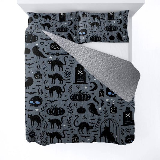 Halloween Lorva All Season Quilt 3-Piece Set The Dark