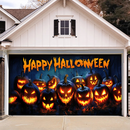 Lorva Halloween Garage Door Banner Decoration Nightmare Pumpkins Monster