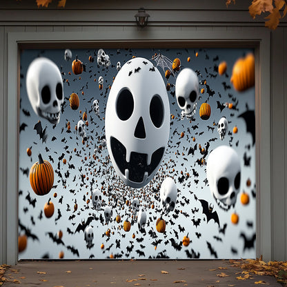 Lorva Halloween Garage Door Banner Decoration Spooky Skull Frenzy