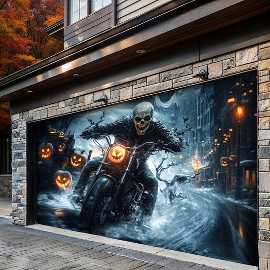 Lorva Halloween Garage Door Banner Decoration Nightmare Highway