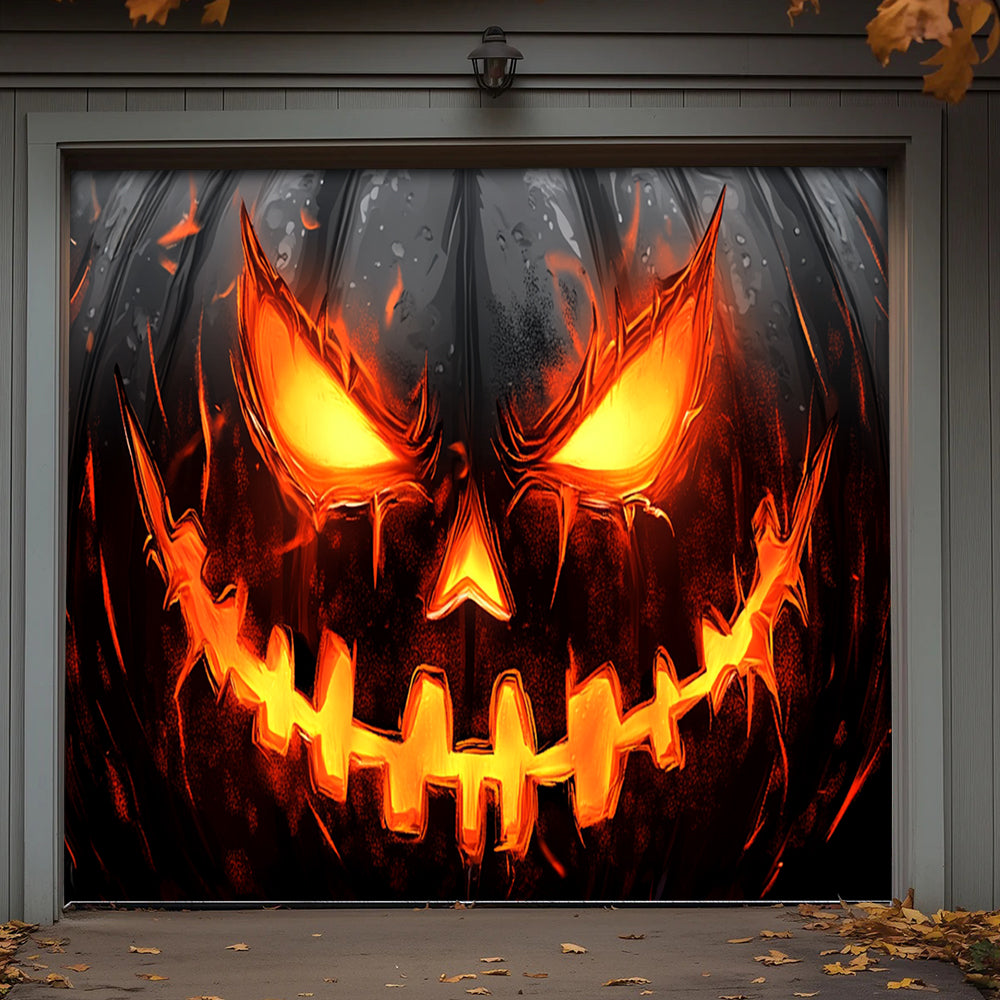 Lorva Halloween Garage Door Banner Decoration Halloween Horror Pumpkin Face