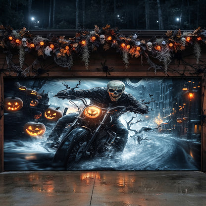 Lorva Halloween Garage Door Banner Decoration Nightmare Highway