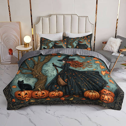 Witch Lorva All Season Quilt 3-Piece Set Whispering Leaves & Halloween Nights