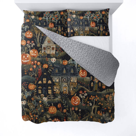 Halloween Lorva All Season Quilt 3-Piece Set Vintage Village
