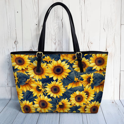 Lorva Sunflower Leather Tote Bag Harvest Glow