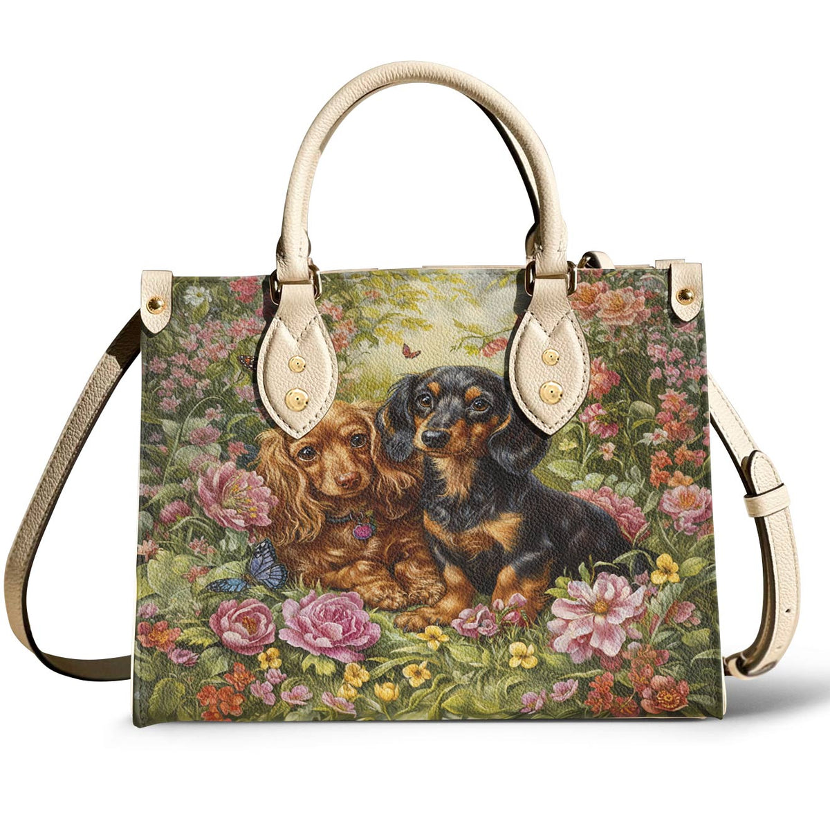 Lorva Leather Bag Dachshund Love In Bloom